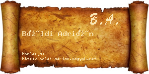 Béldi Adrián névjegykártya